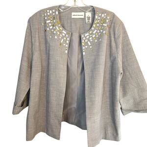 Alfred Dunner 14 Women's Blazer Gray Suit Coat Misses Size Large L Jacket